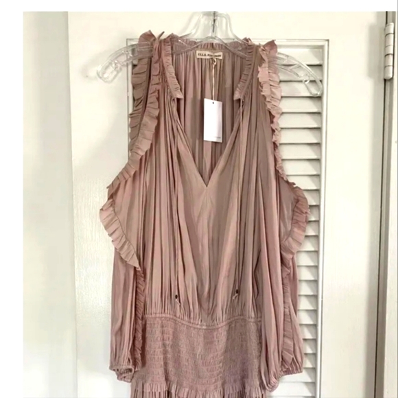 Ulla Johnson Blush Pink Satin Isla Cold Shoulder - Picture 1 of 7